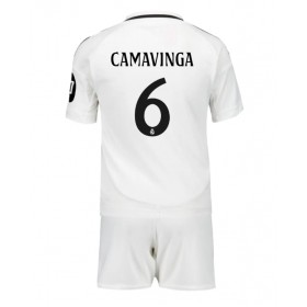 Dětský fotbalový dres Real Madrid Eduardo Camavinga #6 2024-25 Domácí Krátký Rukáv (+ trenýrky)